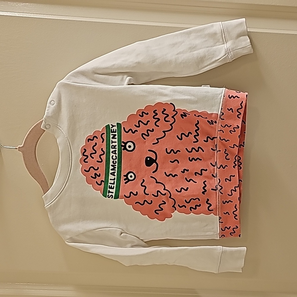 Stella McCartney SET of sweatshirt and sweatpants. Adorable pink poodle print
